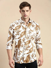 Men White Printed Casual Shirt-JORDANPRINT-4896-Offwhite